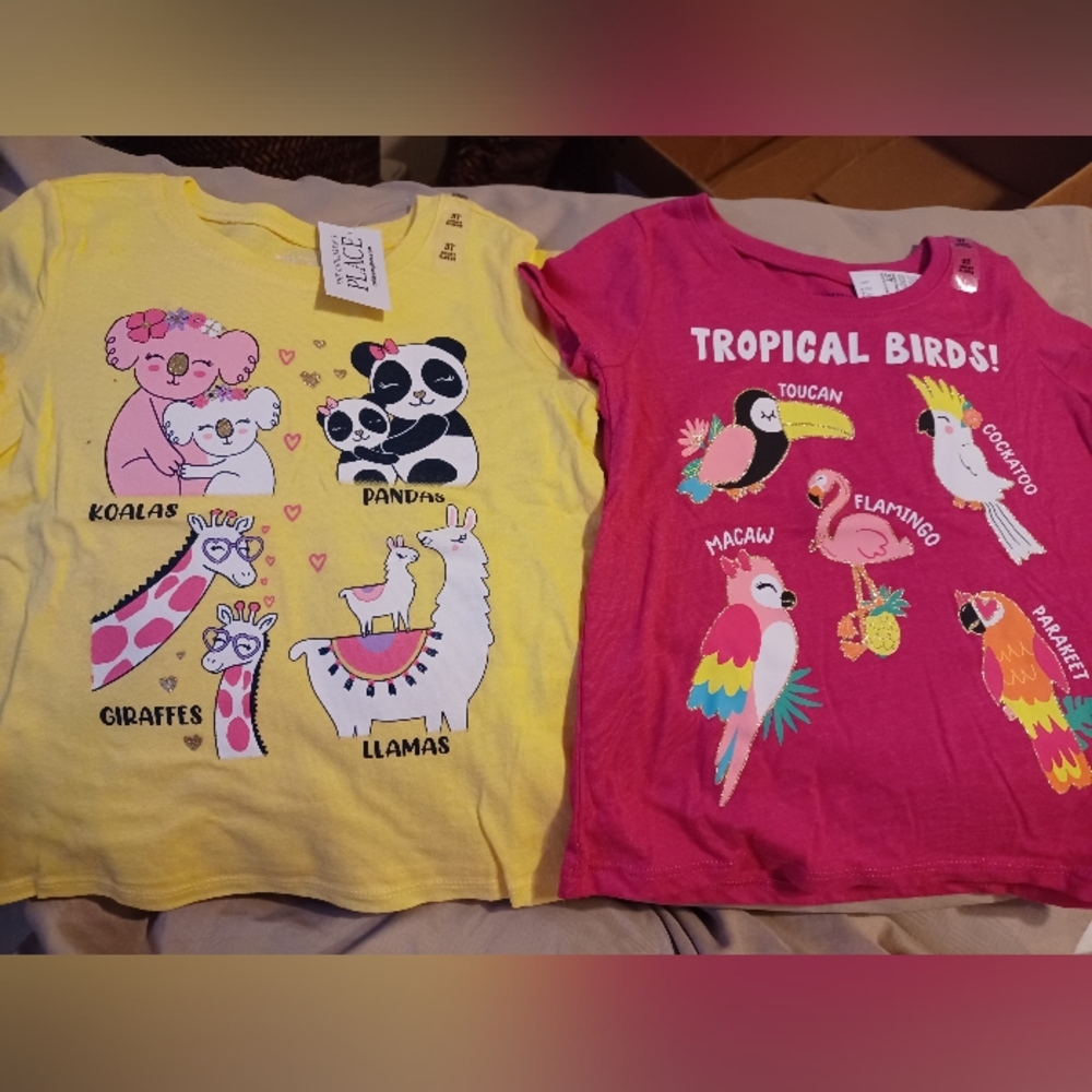 The Children's Place Tops Yellow and Pink Whimsical Designs